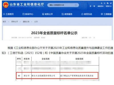 聚焦精益生產管理制造，興業機械榮獲“全省質量標桿”榮譽！